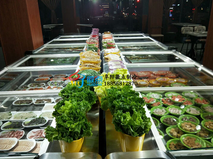 供應(yīng)襄樊2米玻璃門(mén)鮮肉柜定做冷鮮肉展示柜烤肉店菜品保鮮柜