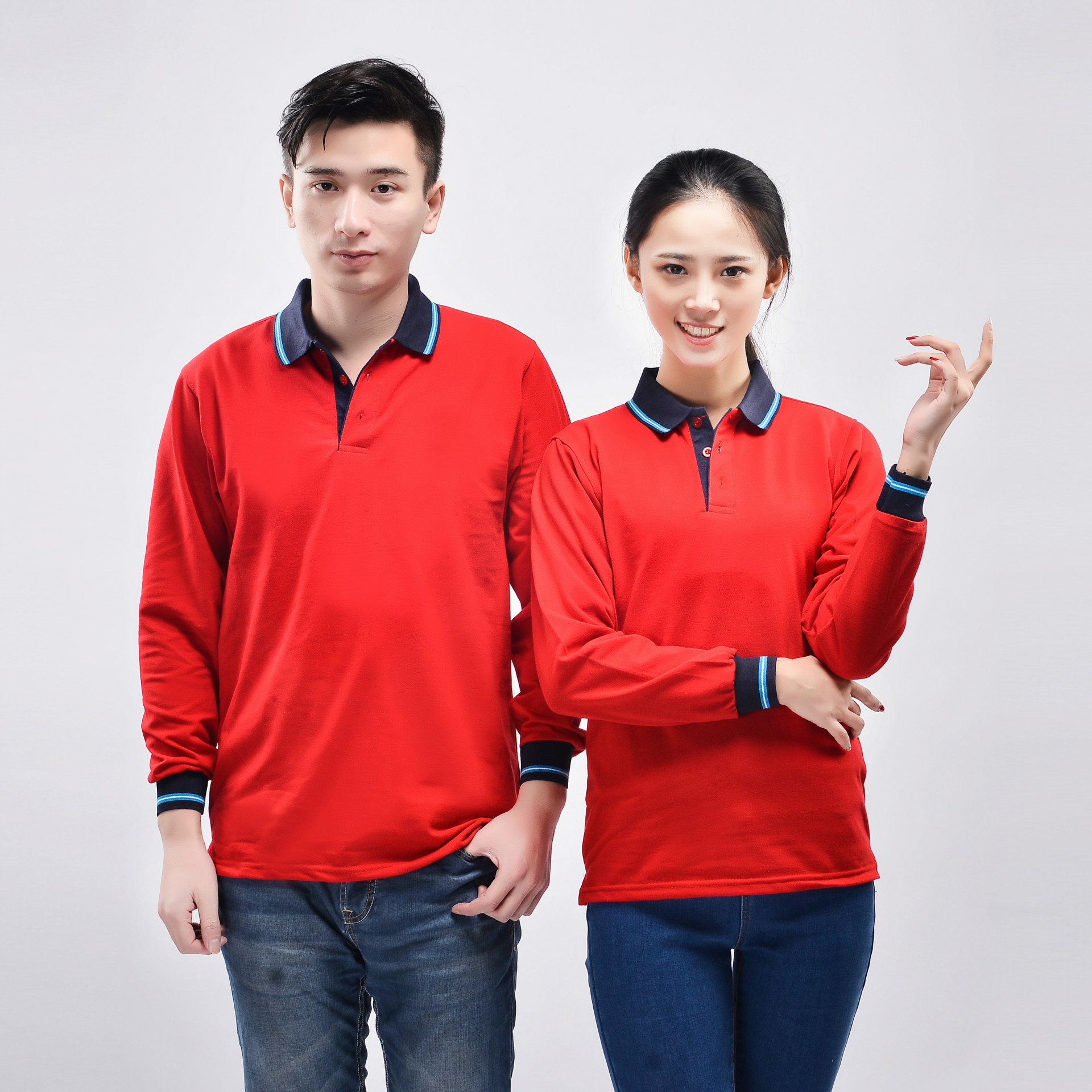 廠家萊卡棉長袖T恤衫  拼條拼色翻領(lǐng)長袖衫男式休閑衫加工