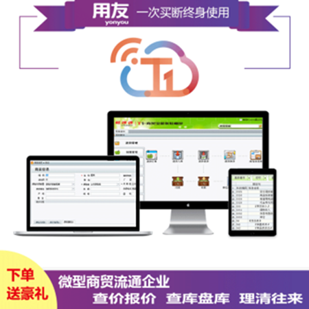 用友暢捷通T1商貿(mào)寶批發(fā)零售普及版13.0進銷存管理軟件 局域3站點