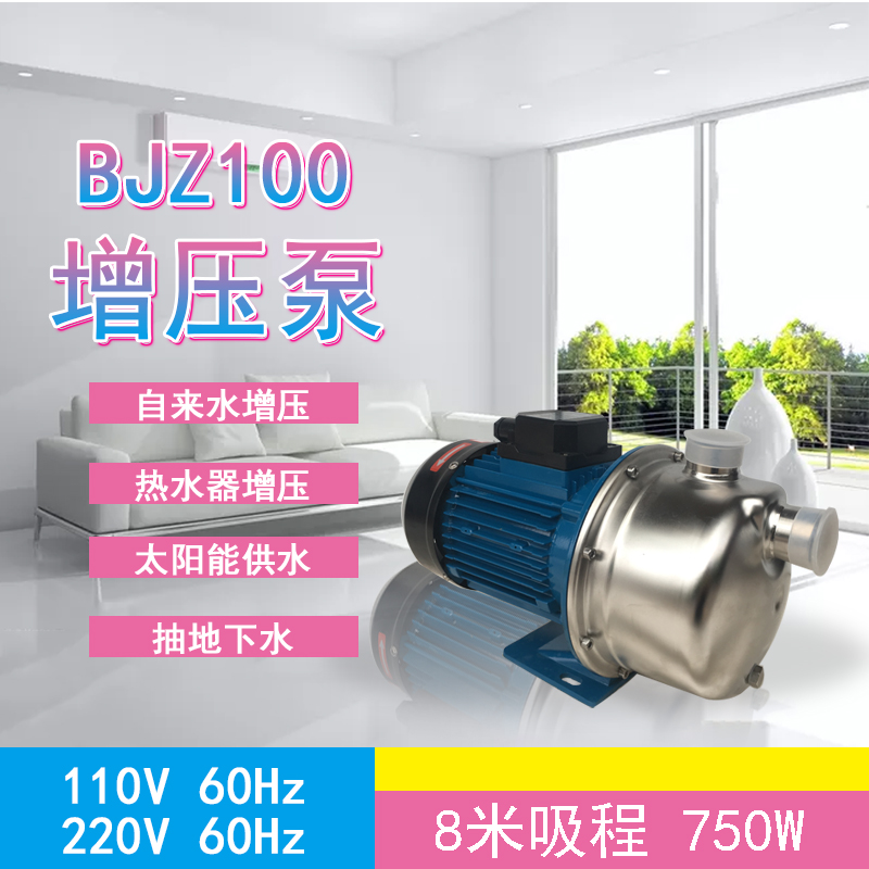 廣東凌霄清水泵BJZ037農(nóng)田花園灌溉不銹鋼自吸泵可訂110V/60HZ