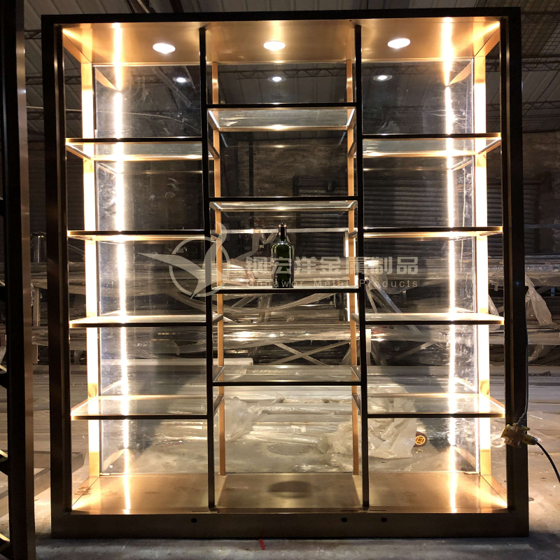 供應(yīng)客廳酒窖不銹鋼酒柜酒架高端會(huì)所酒店保鮮不銹鋼恒溫酒柜定制