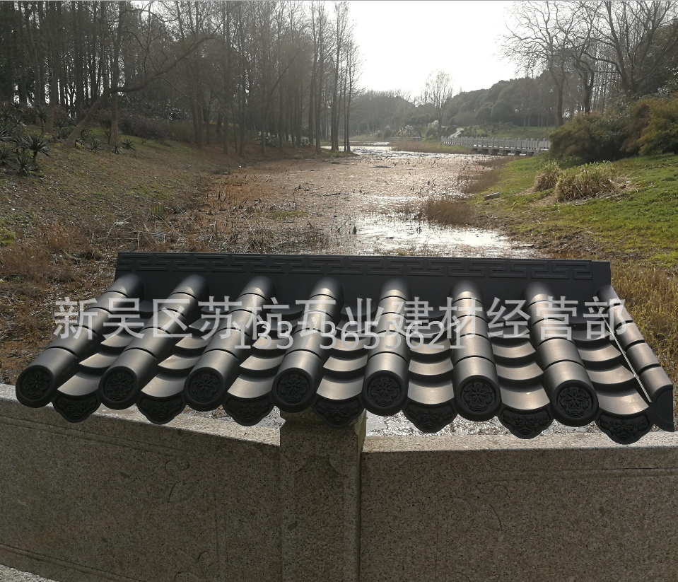 仿古合成樹脂瓦 屋頂裝飾滴水檐 塑料耐腐蝕屋檐裝飾瓦片