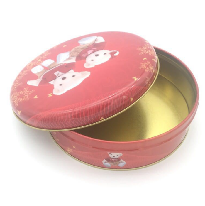 廠家供應(yīng)優(yōu)質(zhì)馬口鐵曲奇餅干盒可愛小熊餅干包裝鐵盒圓形鐵盒