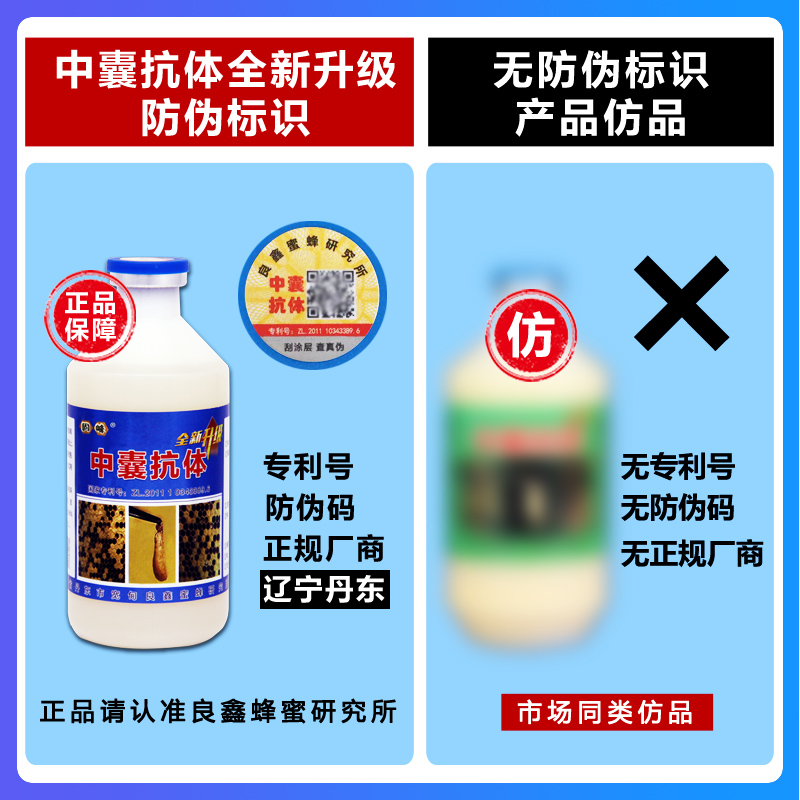 丹東中囊抗體100ml二兩 寬甸良鑫蜜蜂研究所* 可用20脾蜂 適用于中蜂爛子病 中囊病 中蜂囊狀幼蟲病 蜜蜂叼蛹病