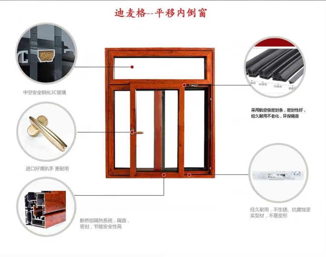 山東迪麥格平移內(nèi)倒系統(tǒng)窗總部 85系列窗紗一體飄移內(nèi)倒窗