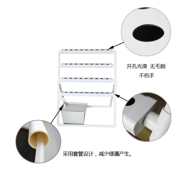 幸運(yùn)買(mǎi)家陽(yáng)臺(tái)室內(nèi)懶人無(wú)土栽培設(shè)備槽PVC-U種菜機(jī)水培梯式種植架 水培設(shè)備批發(fā) 水培配件批發(fā)