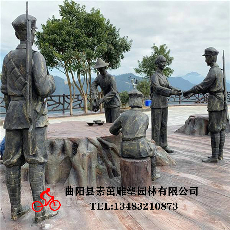 玻璃鋼仿銅公園裝飾人物雕塑