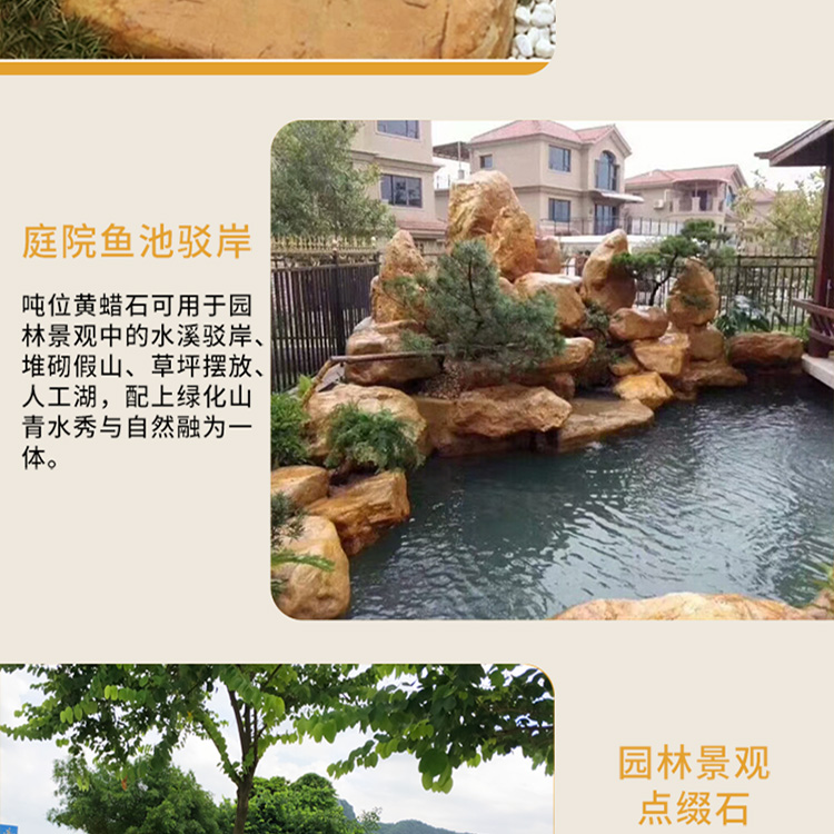 自然黃蠟石、原色黃蠟石、園林造景黃蠟石擺件、20-50cm規(guī)格黃蠟石