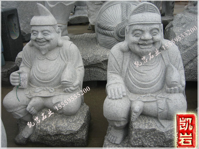 寺廟佛像石雕石雕七福神-凱巖石業(yè)