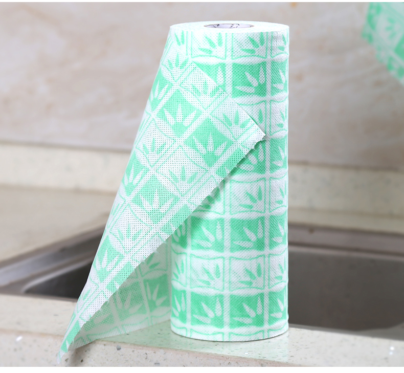 一次性竹葉紋抹布，咔咔瑪竹纖維洗碗布，無(wú)紡布抹布廚房清潔布