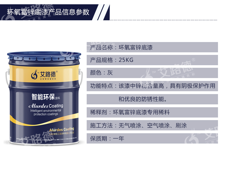 *含量環(huán)氧富鋅底漆 礦井設備重防腐*漆 好配套 防腐能力強