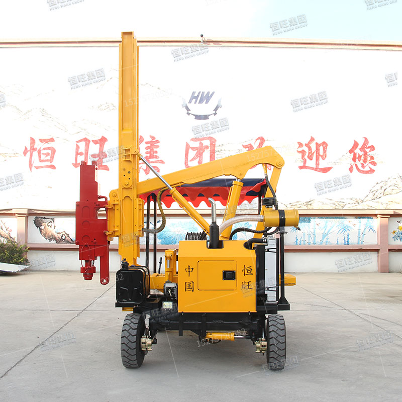 輪式空壓機(jī)一體公路護(hù)欄打樁機(jī) 經(jīng)濟(jì)*一天上百樁 廠家直銷多功能公路護(hù)欄打樁機(jī)
