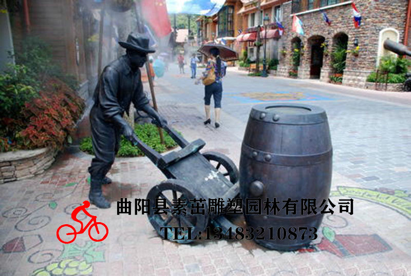 戶外仿銅玻璃鋼酒文化主題人物雕塑