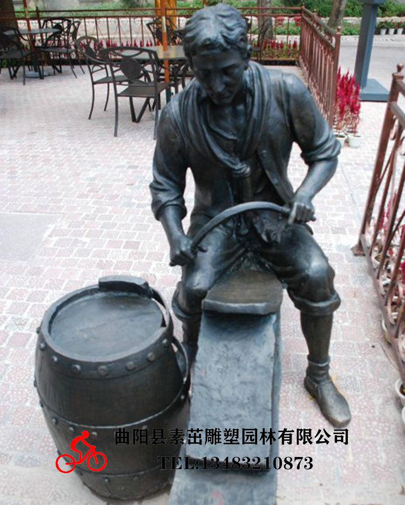 戶外仿銅玻璃鋼酒文化主題人物雕塑