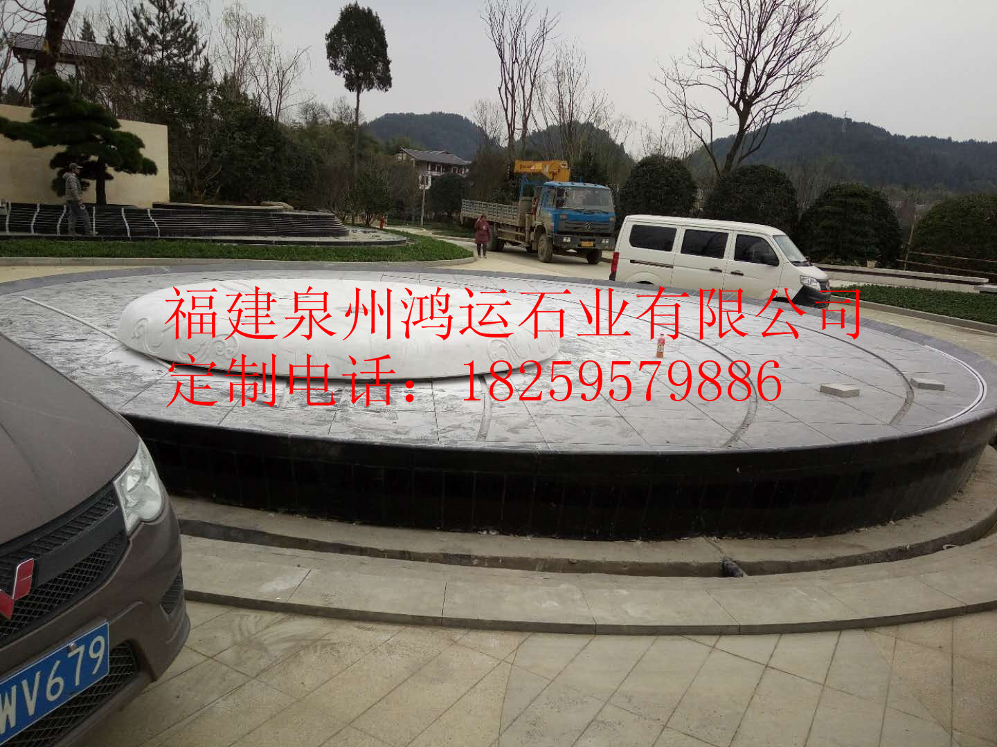 爵士白花缽，爵士白水景