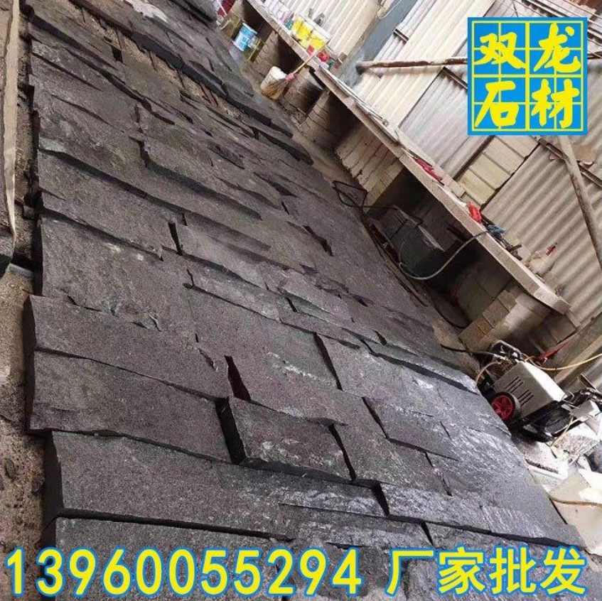 福建g654自然面背景墻價格  電視文化石背景墻 芝麻黑花崗巖背景墻