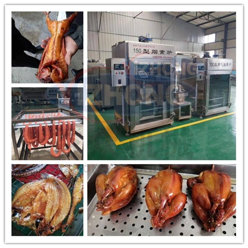 熟食店用小型不銹鋼紅腸煙熏爐 肉制品熏蒸上色設(shè)備