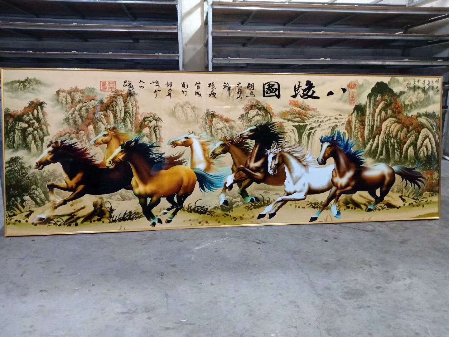 山水畫(huà)國(guó)畫(huà)，晶瓷畫(huà)，實(shí)木有框畫(huà)