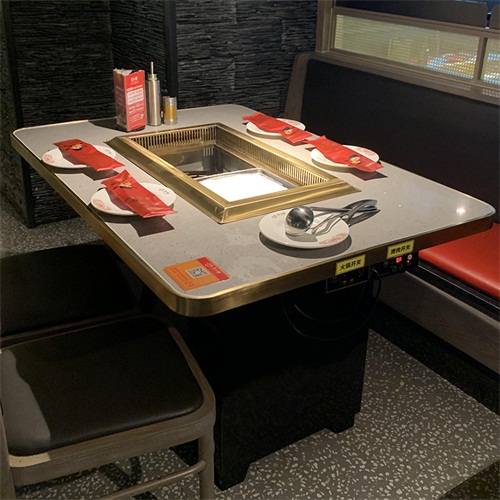 無煙烤涮一體火鍋餐桌