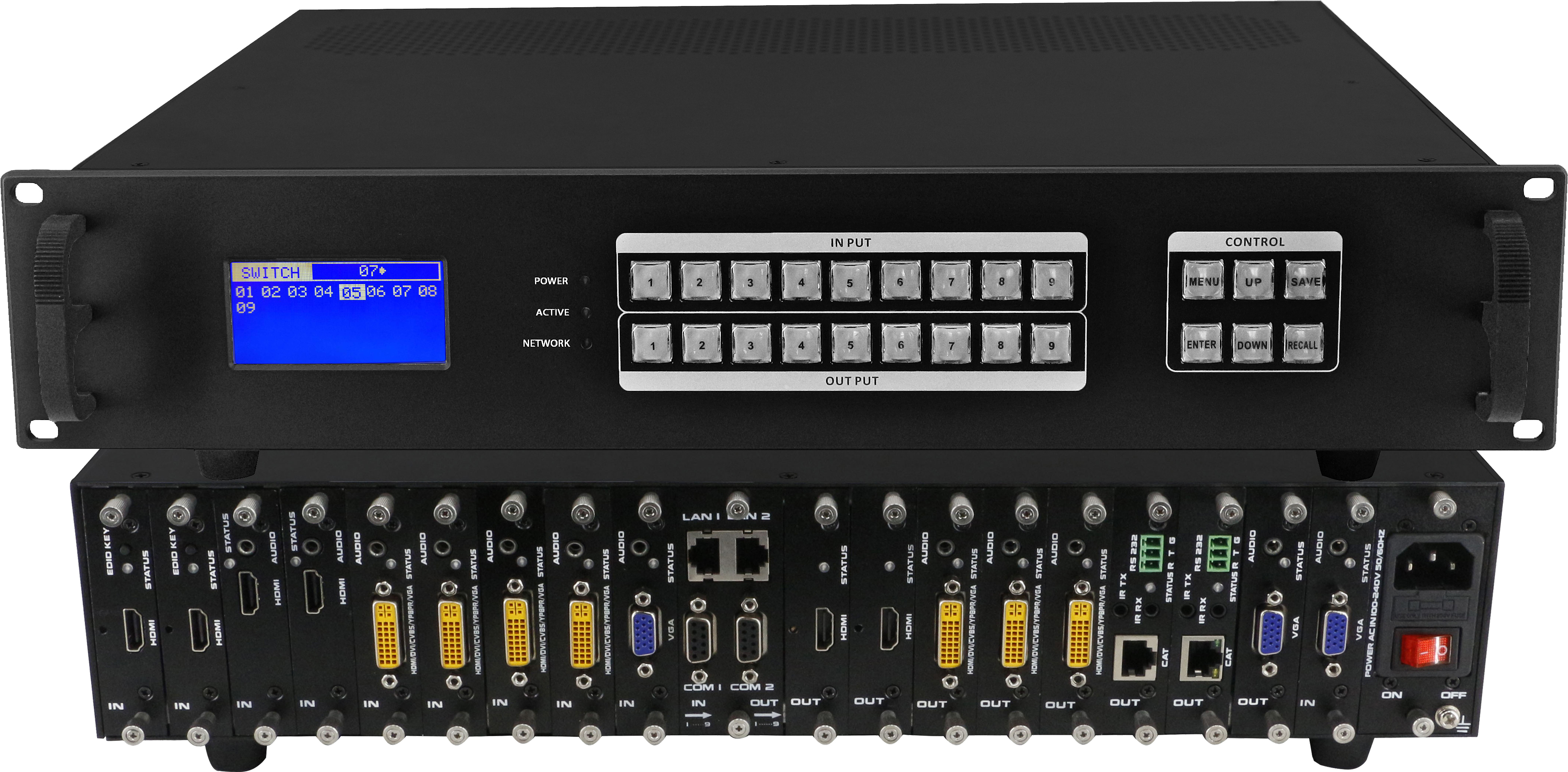 插卡式音視頻高清混合矩陣36進(jìn)36出/18進(jìn)18出/9進(jìn)9出