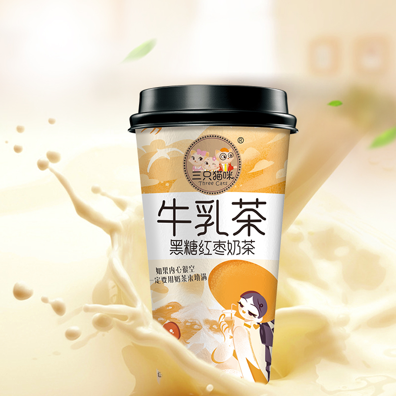 三只貓咪奶茶固體飲料奶茶貼牌加工，面向全國火熱招商