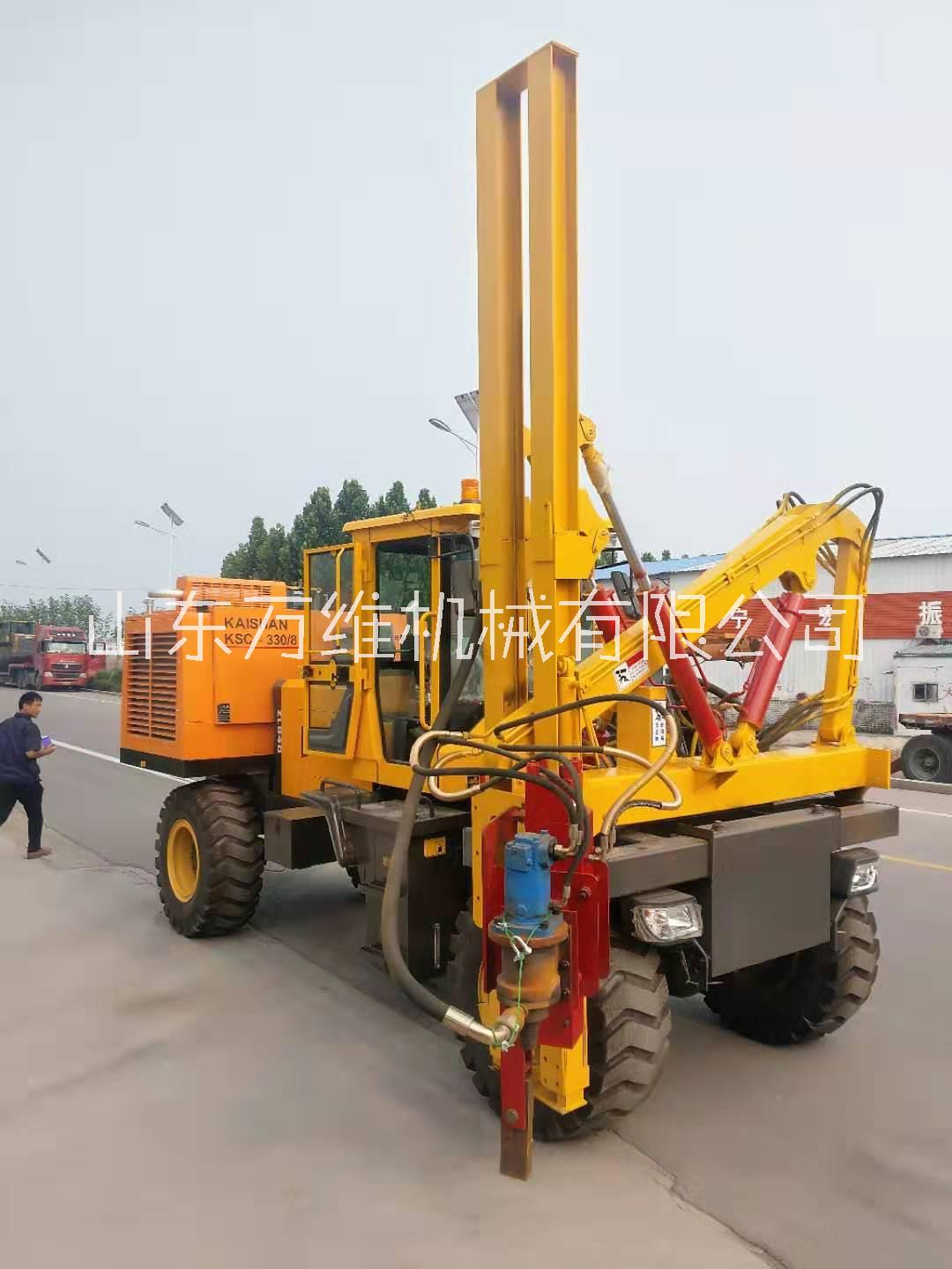 廠家直銷(xiāo) 高速護(hù)欄打樁機(jī) 打拔鉆一體機(jī) 940配10-8空壓機(jī)