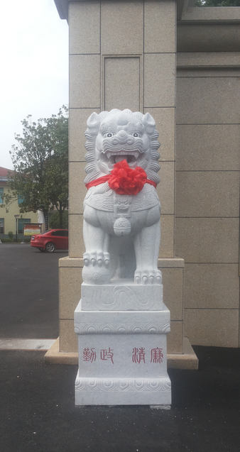 長沙石獅子湖南石獅子2.6米立式石獅子2.4米大門石獅大理石 湖南長沙石獅子2.6米大理石獅子