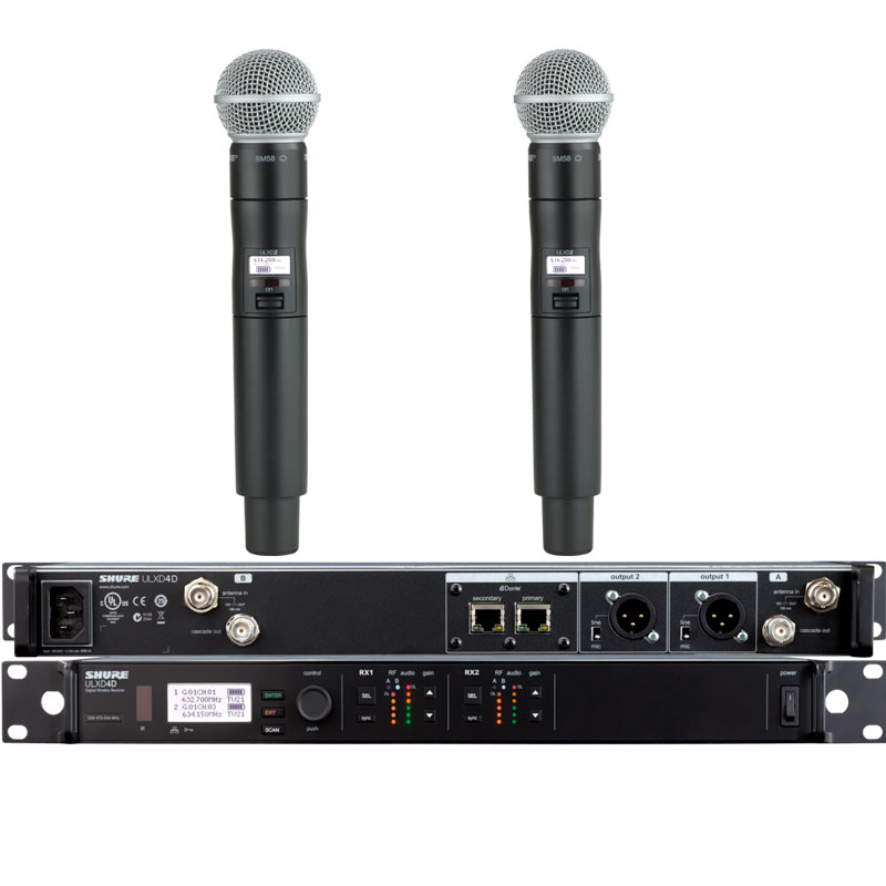 Shure ULXD24D/SM58 舒爾數(shù)字手持無線話筒 ULXD24/58心形動(dòng)圈手持麥克風(fēng)
