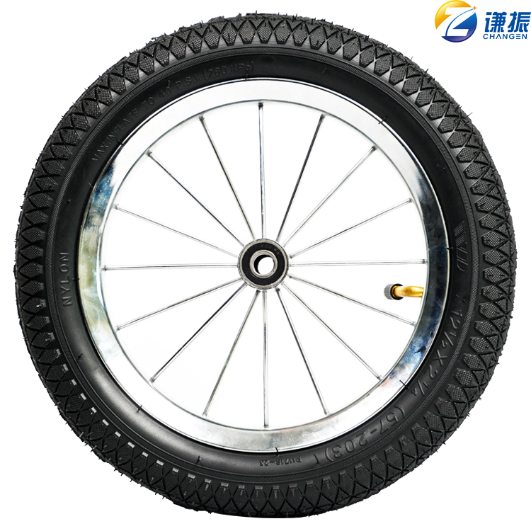 12x2.125橡膠充氣輻條輪 焊輪 兒童平衡車輪 獨輪手推車輪子 支持定制 輻條焊輪輪