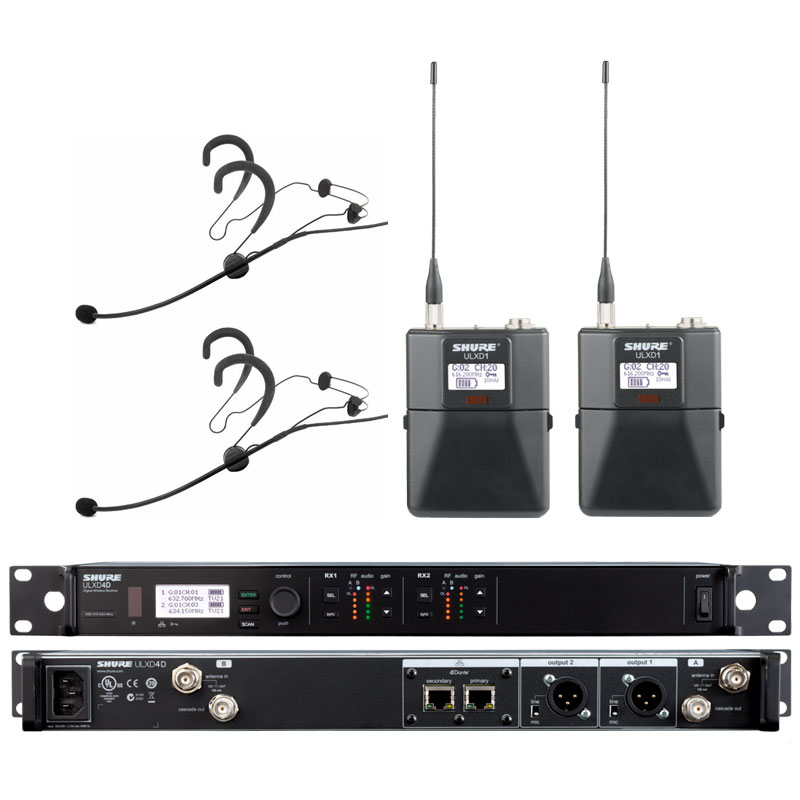 ULXD14D/WBH53Shure 舒爾一拖二頭戴無線話筒 雙通道無線頭戴麥克風