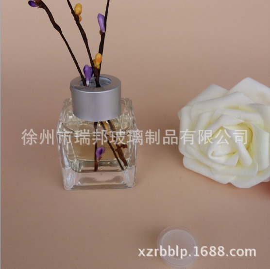 香薰瓶方形無火50ml方香薰瓶厚底精油瓶 香水瓶香薰玻璃瓶定制
