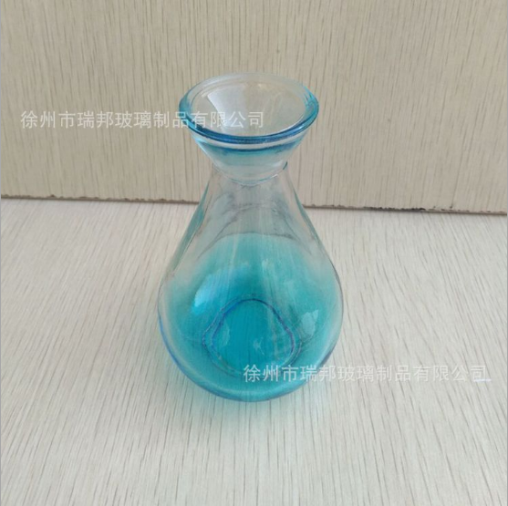 香薰玻璃瓶無火 彩色玻璃瓶插花瓶藤條熏香家用室內(nèi)除臭香薰瓶