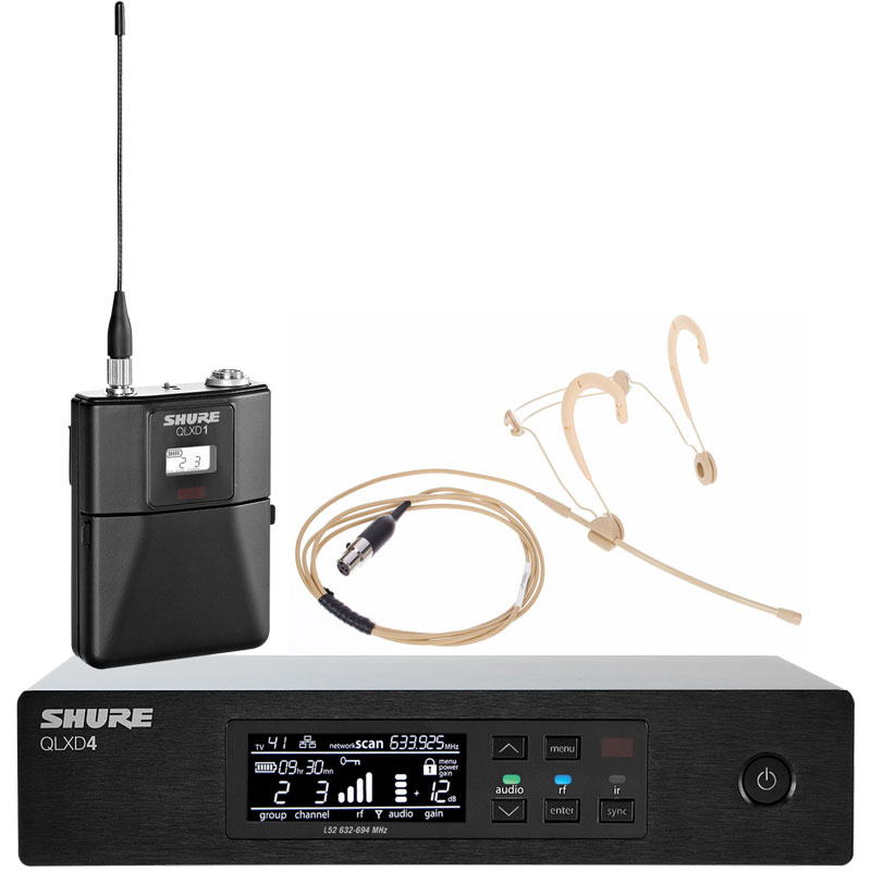 Shure QLXD14/WBH53 舒爾數(shù)字無線頭戴麥克風(fēng) 一拖一無線頭戴話筒 QLXD14/WBH53T