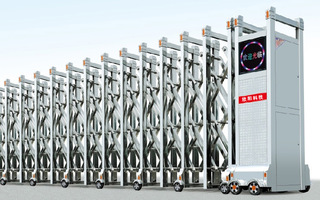 鋁合金伸縮門復(fù)古別墅小區(qū)庭院電動大門遙控自動折疊門