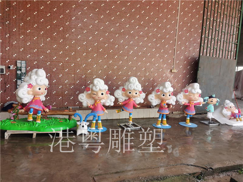 特色民族文化代表玻璃鋼少數(shù)民族卡通形象雕塑旅游區(qū)迎賓擺件