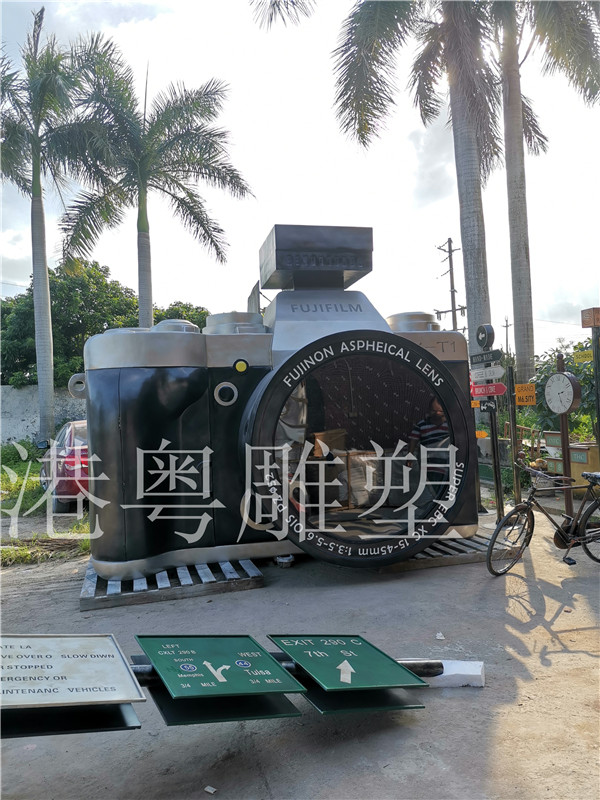 留下美好時(shí)光4米高玻璃鋼大型照相機(jī)雕塑旅游區(qū)打卡美陳擺件
