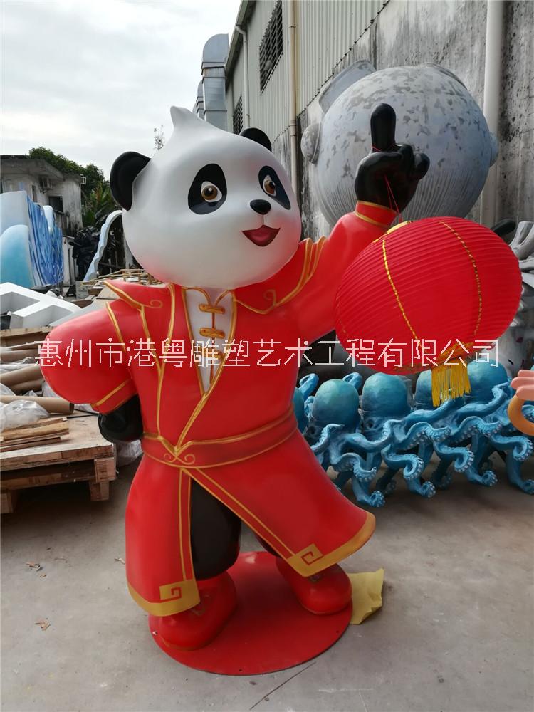 迎新年玻璃鋼喜慶開業(yè)吉祥物卡通雕塑店鋪開業(yè)福娃擺件