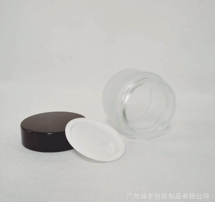 現(xiàn)貨 磨砂玻璃膏霜瓶 化妝品分裝瓶 透明玻璃面霜瓶 可定制log