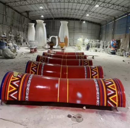 玻璃鋼歐式雕塑 酒店裝飾雕塑 玻璃鋼半圓柱擺件