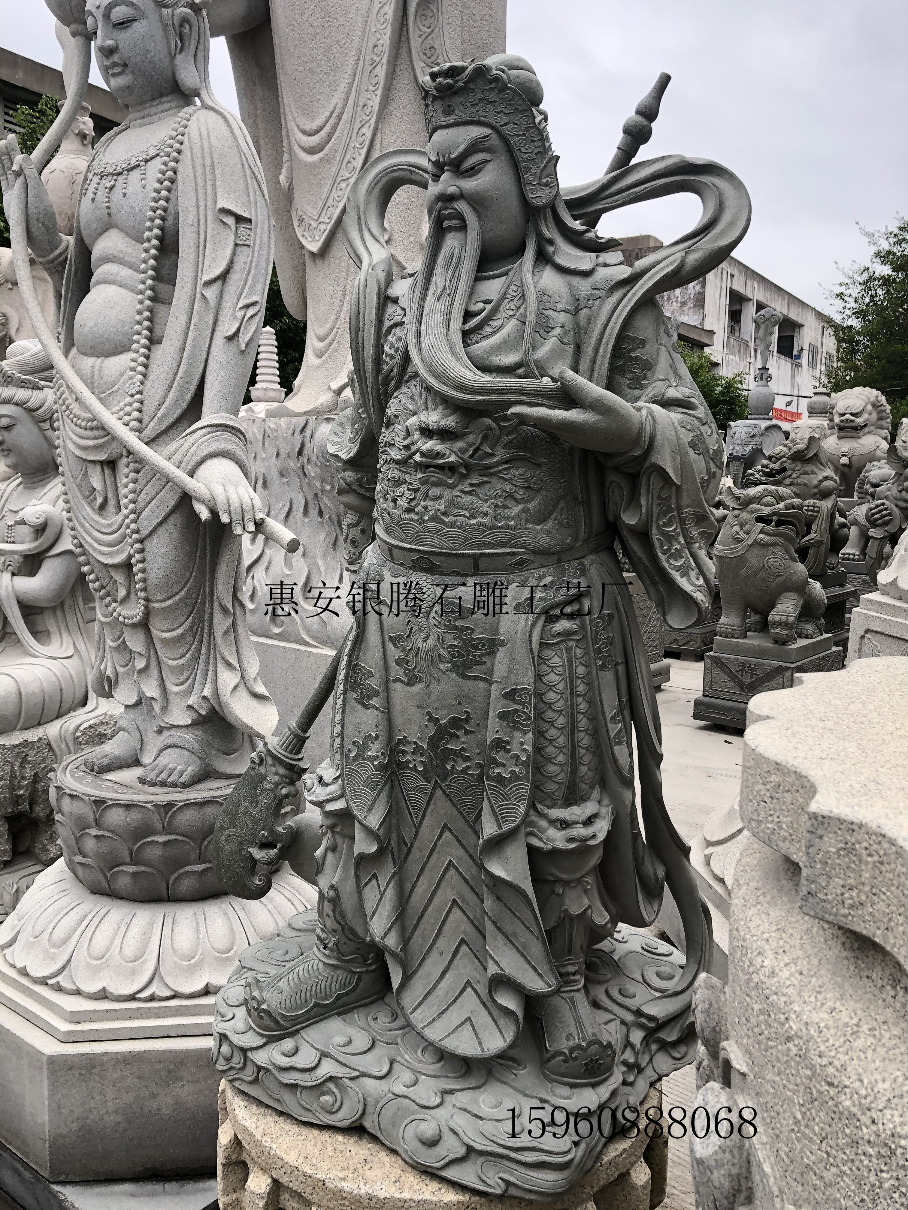 關(guān)公雕像關(guān)羽石頭雕塑 廠家直銷花崗巖石材寺廟大型石雕石像