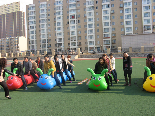 親子活動器材幼兒園戶外拓展毛毛蟲游戲充氣道具