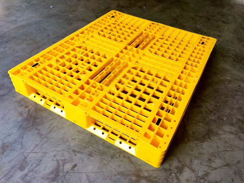 倉(cāng)庫(kù)雙面塑料卡板 物流雙面塑膠托盤(pán)1210、1111出口雙面塑料站板