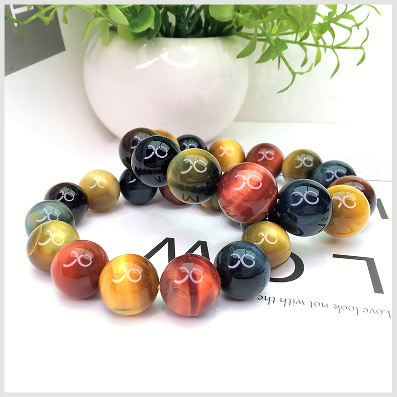 廠家直銷天然木變石三色彩虎眼石手鏈貓眼彩虎眼石手串閃電虎睛石