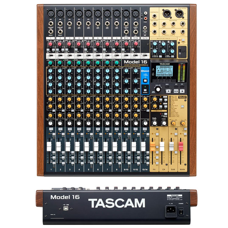 達(dá)斯冠 Model 16 Tascam 多功能調(diào)音臺(tái) 多軌錄音機(jī)USB音頻接口調(diào)音臺(tái)MIDI DAW控制器SD卡多軌錄音