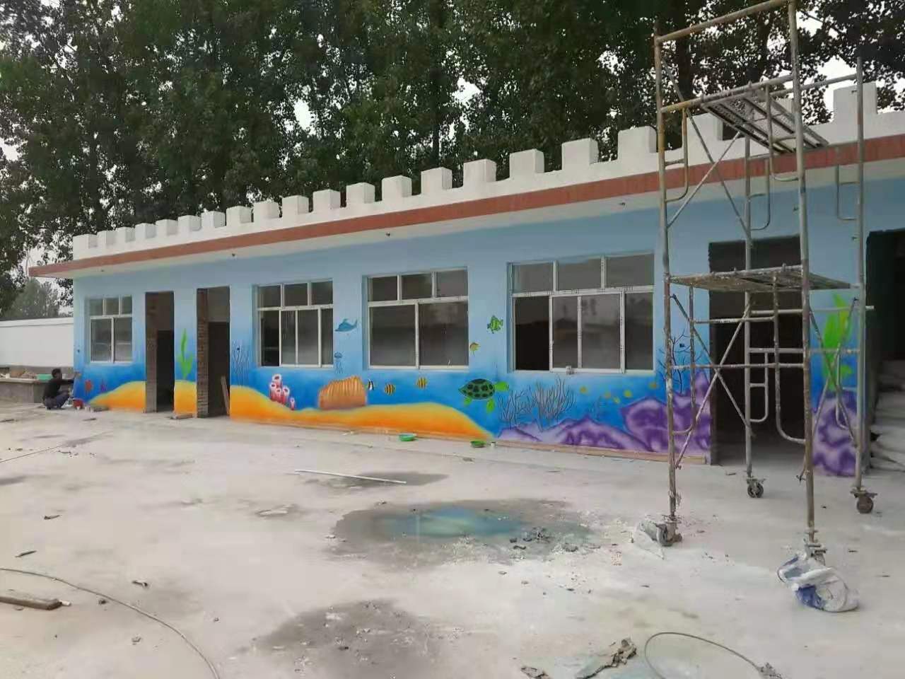古建筑手工墻面美麗鄉(xiāng)村背景圖 古建彩繪 古建彩繪文化墻 古建彩繪文化墻幼兒園彩繪