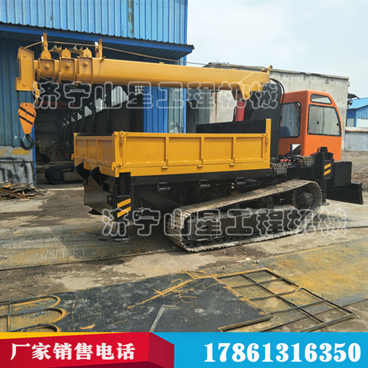鋼制履帶行走隨車吊 雙頂自卸隨車吊運(yùn)輸車 復(fù)雜農(nóng)林果園用