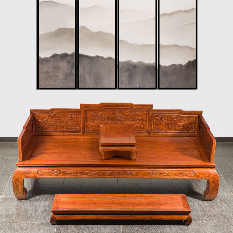 鴻天唐紅木家具紫檀羅漢床