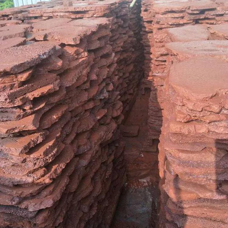 紅色浮石自然機(jī)切面紅色火山巖  紅色火山巖 紅色浮石板材