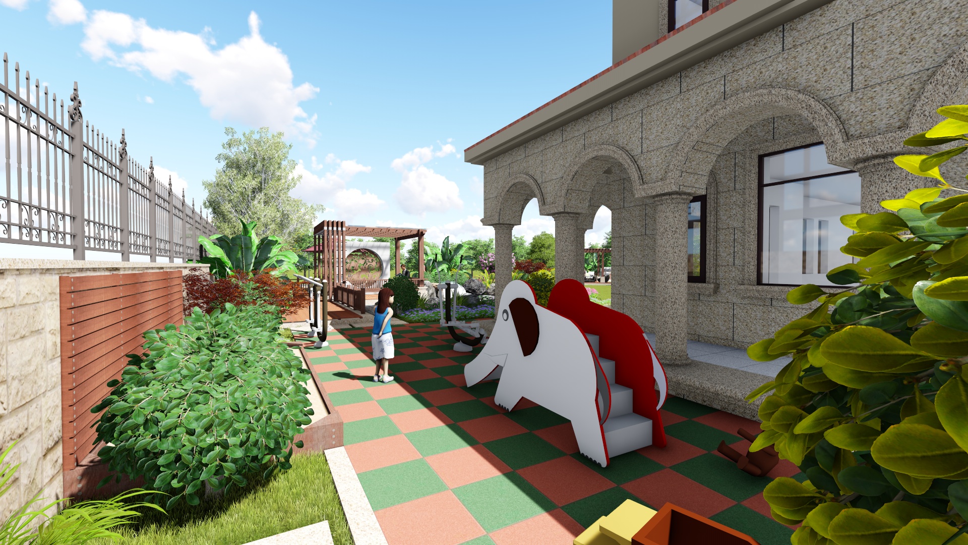 江蘇別墅庭院裝修公司-效果圖-多少錢一平  東原城市景觀建設(shè)