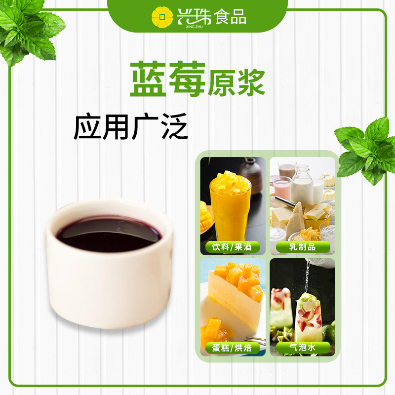 興珠食品供應(yīng)冷凍藍(lán)莓原漿 奶茶店用藍(lán)莓漿 果汁飲料原料